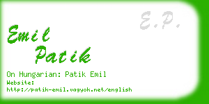 emil patik business card